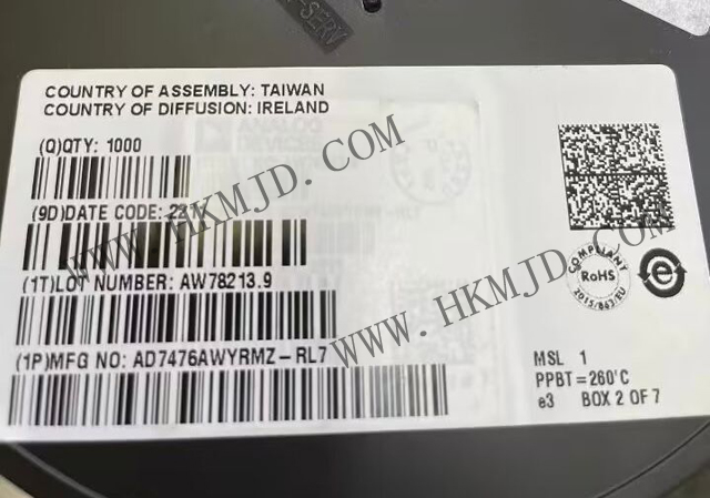 12位ADC AD7476AWYRMZ 1 MSPS、低功耗A/D轉(zhuǎn)換器，采用MSOP封裝
