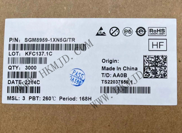 出售SGM8959-1XN5G 單 SGM8959-1 低VOS、低噪聲、高精度零漂移運算放大器