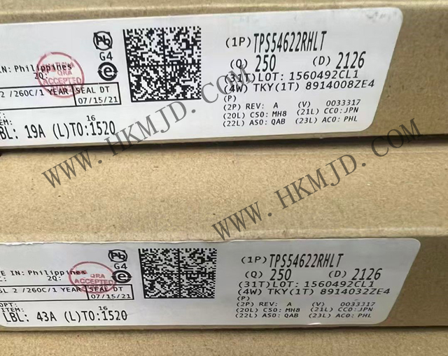 現(xiàn)貨供應(yīng)TI TPS54622RHLT 同步 SWIFT? 降壓轉(zhuǎn)換器，采用 VQFN 封裝